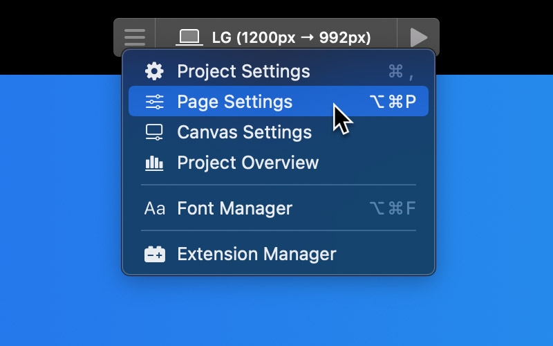 page-settings